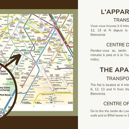 パリProx.Gare Montparnasse-Galeries Lafayette! 4Pers.アパートメント エクステリア 写真