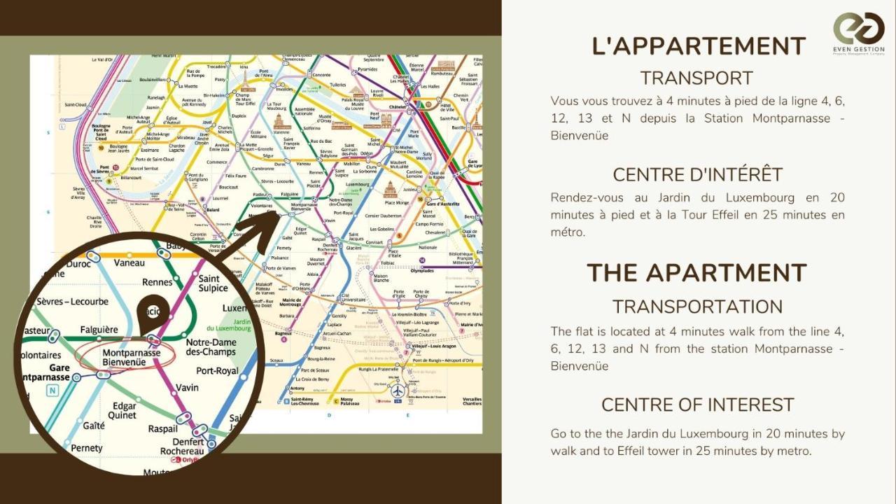 パリProx.Gare Montparnasse-Galeries Lafayette! 4Pers.アパートメント エクステリア 写真
